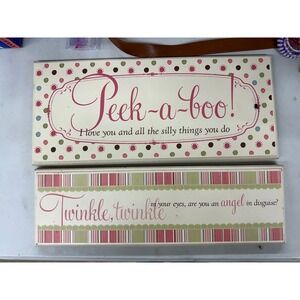 Danielson Designs Nursery Wall Art Set Peek-a-boo Twinkle Twinkle Wood Signs USA
